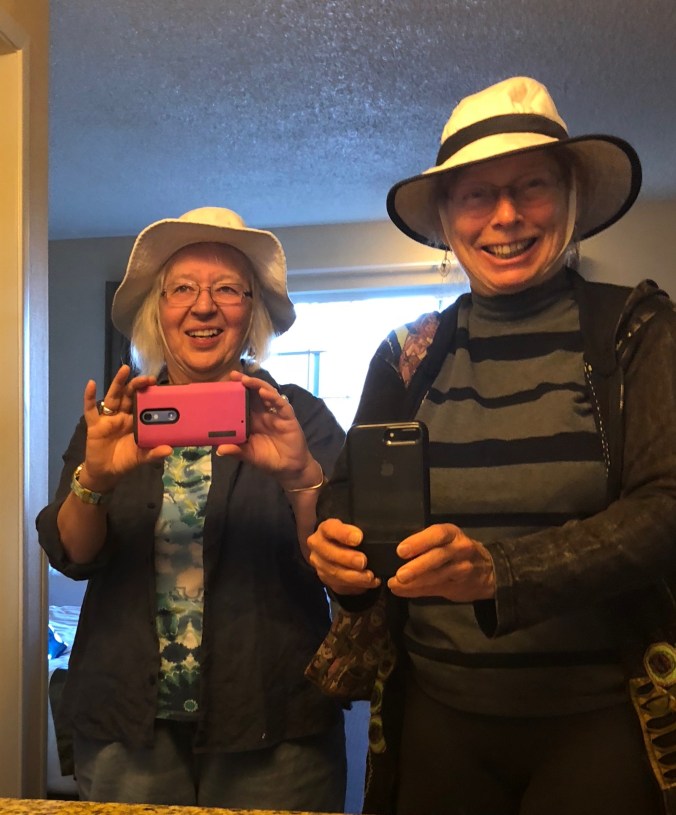 Marie McCosh and Patsy mirror photo